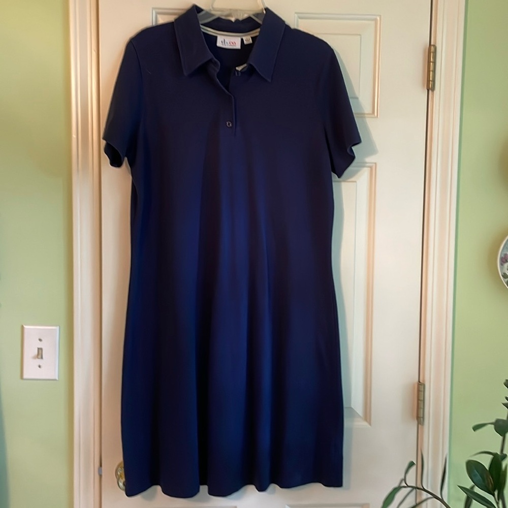 Easy to wear navy polo style dress.